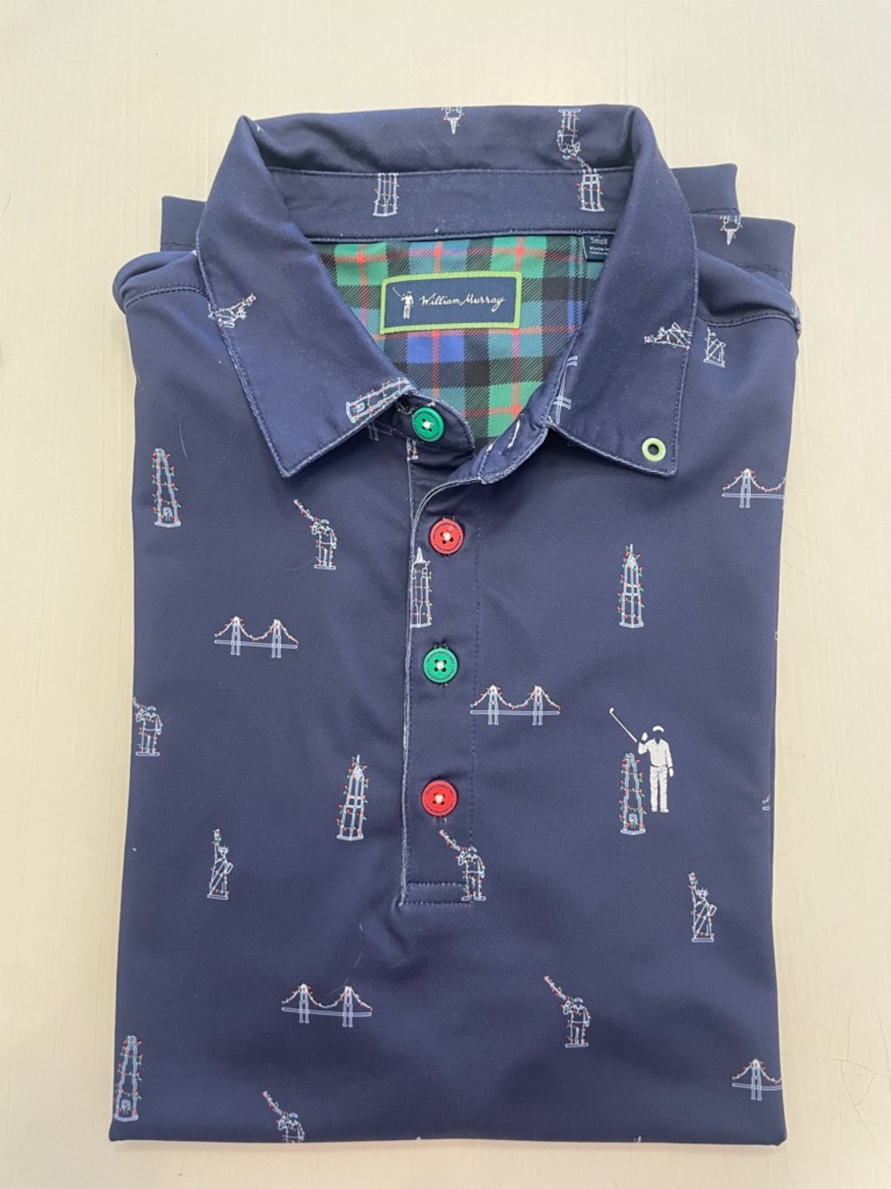 Willow Murray Golf Polo Shirt with Novelty Iconic Structures Print